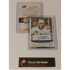 2020-21 Tim Hortons Tanner Pearson NHL Signature Official Winner Card Autograph RC2